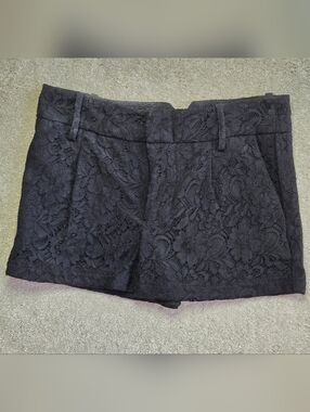 Lace Overlay Black Women's Dress Shorts